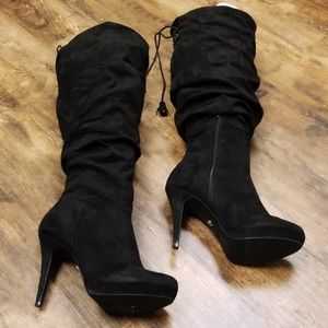 Thalia Sodi Lace Up Suede Brisaf Boots